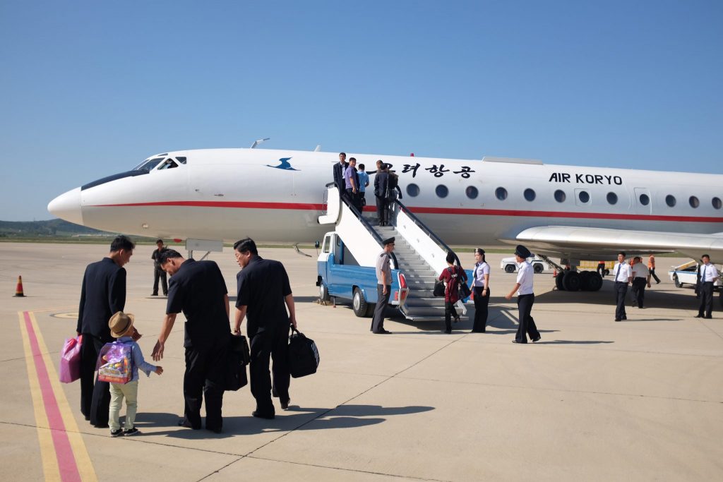 Departure with Air Koryo, airline of North Korea.