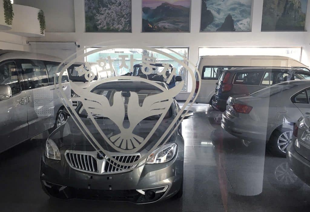 Car showroom in North Korea